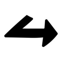 Arrow Icon . Flat black symbol. Pictogram is isolated on a white background. Designed for web and software interfaces. vector