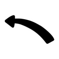 Arrow icon. Flat black symbol. Pictogram is isolated on a white background. Designed for web and software interfaces. vector