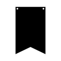 decorative pennant hanging isolated icon illustration design, black and white vector