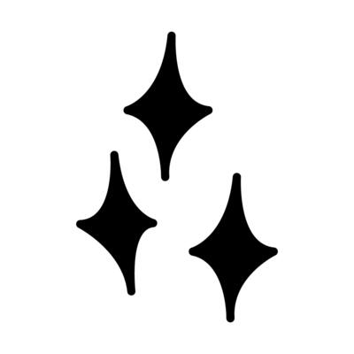 Sparkle icon . Black illustration isolated on white background.
