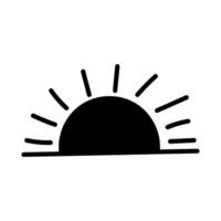 Sunset icon on white background. illustration. Flat style. vector