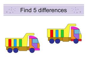 Find 5 differences. Logic puzzle game for kids. Preschool worksheet activity. vector