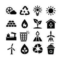 Environmentally Friendly Icons for Green Projects vector
