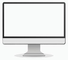Silver and Black Monitor with Sleek Base Design vector