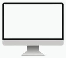 Thin Border Flat Panel Monitor with Silver Frame vector