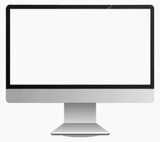 Streamlined Silver Computer Screen with Black Border vector