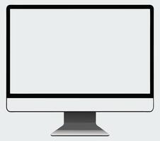 Elegant Computer Monitor with White Blank Screen vector