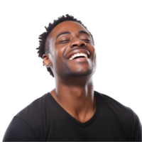 Joyful laughter of a man against a transparent background in a bright environment capturing genuine emotion png