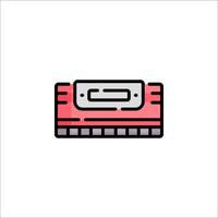 A red and black computer on a white background vector