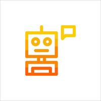 A robot with speech bubble icon on a white background vector