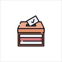 A box with a ballot in it and a check mark vector