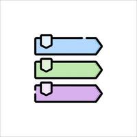 A line drawing of three colored arrows vector