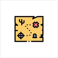 A map with a cactus and a cross on it vector