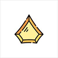 A yellow diamond shaped icon on a white background vector