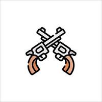 Two guns icon on white background vector