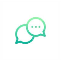Two speech bubbles with a green background vector