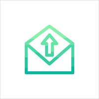 An envelope with an arrow pointing up and an arrow pointing down vector