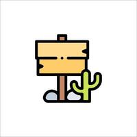 A desert sign with a cactus in the background vector