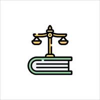 A book with scales of justice on top vector
