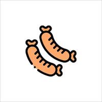 Two sausages on a white background vector