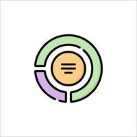 A colorful circle icon with a speech bubble vector