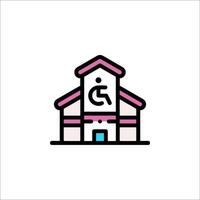 A building with a wheelchair symbol on it vector