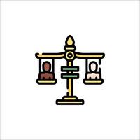 A scale with two people on it vector