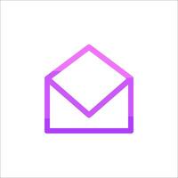 Email icon with purple and white background vector