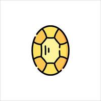 A turtle shell icon in a flat style vector
