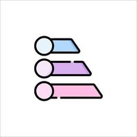 A line icon of three colored buttons vector