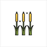 A line drawing of three yellow flowers vector