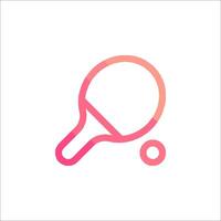 A pink and red ping pong ball icon vector