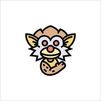 A cartoon monkey with a big nose and a big mouth vector