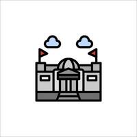 A building with flags and clouds vector