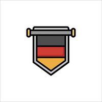 A german flag with a sword and shield icon vector