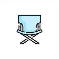 A blue chair with a cross - legs on it vector