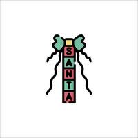 A cartoon santa with a bow and a ribbon vector
