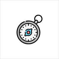 A clock icon with a blue dot on it vector