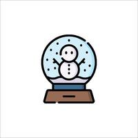 Snowman in a snow globe icon vector