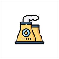 A cartoon illustration of a factory with smoke coming out of it vector