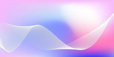 Abstract blue and pink gradient background with shining lines waves. Minimalist pastel color background for banner, poster, cover, brochure, flyer,website vector