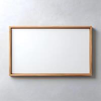 Blank frame for wall art mockup showcasing a modern interior design with a simplistic style ideal for customization or decoration photo