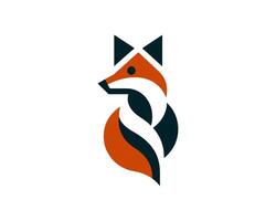 Fox minimal sleek logo for branding use vector