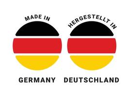 Label with Germany flag and made in text vector
