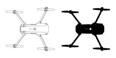 Drone Sketch Silhouette Top View vector