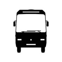 Bus Flat Design Black Front View vector