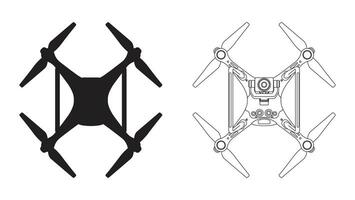 Drone Design Concept Top View Set vector