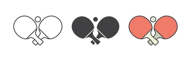 a set of three different ping pong icon logo vector
