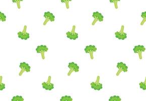 flat fresh broccoli seamless pattern design vector