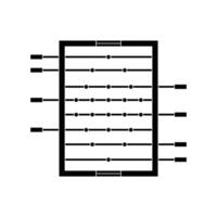Mini Table Football Icon Black vector